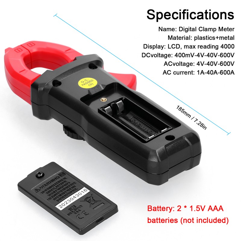 Digital Clamp Meter Multifunction 600V Voltmeter Tester Amp Volt Meter