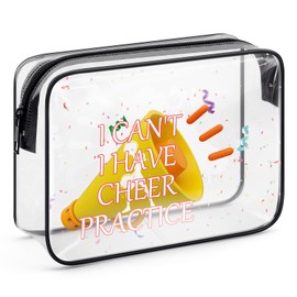 Cheerleading Gifts Clear Makeup Bag Cheer Gifts for Cheerleader Cheer Team Gifts Cheer Coach Thank You Gift Friend Friendship Gifts for Girls Women Cosmetic Pouch Cheer Accessories Travel Toiletry Bag