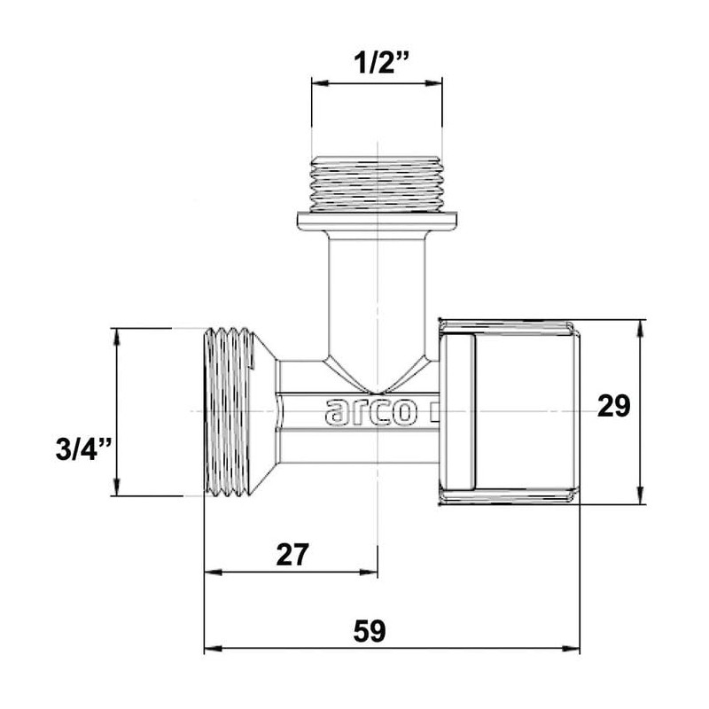 Bogen novfr728 – Washing Machine Tap L-94 1/2 x 3/4