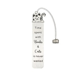 Cat Bookmark - Book Lover Gifts, Gifts for Cat Lovers, Bookmarks for Women, Men, Boys, Girls, Kids, Presents for Cat Lovers, Cat Themed Bookmark, Birthday Cat Gifts for Friend, Animal Bookmark (B)