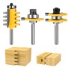1/4-Inch Shank Tongue and Groove Router Bits Set & Reversible