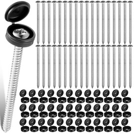 Shknldzsm 3 Inch Shutter Screws and Caps Hinged Screw Covers with Plastic Black Caps Snap Covers Flip Tops for Windows Outside Shutter Railings Furniture (36)