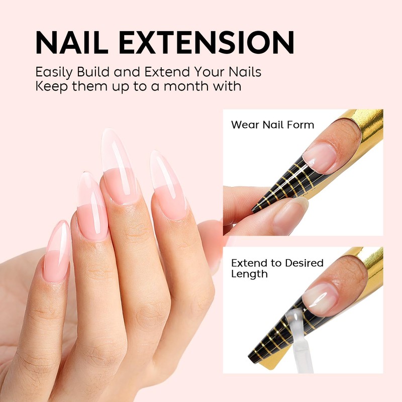 Nicedeco 8 in 1 Builder Gel, 15 ml Translucent Pink