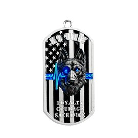 ASmileIndeep K9 Police Challenge Coin, K9 Dog Tag Pendant Necklace Thin Blue Line Law Enforcement Coin Military Tribute Commemorative Gift