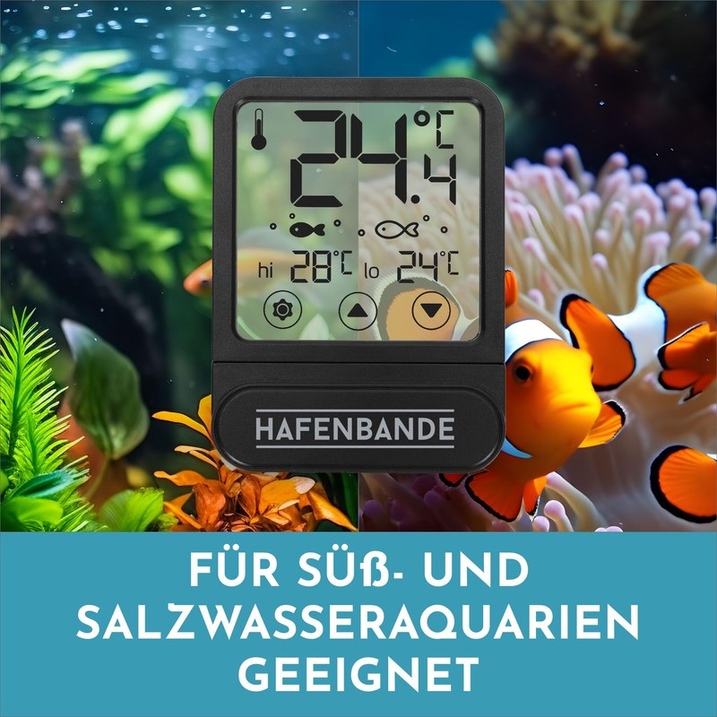 ADE Aquarium Thermometer Digital for Gluing from Outside Temperature Display