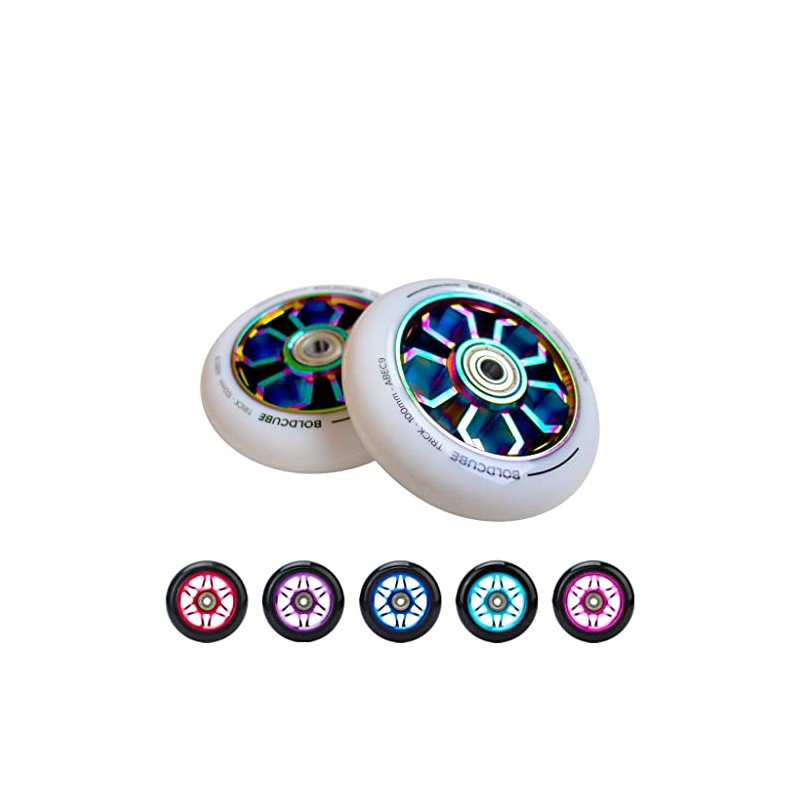 BOLDCUBE Stunt Scooter Wheels 100mm Pair - Pro Stunt Wheels