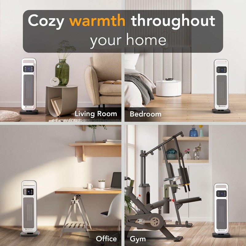 Comfort Zone 26-Inch 1500W Tower Space Heater for Indoor Use,