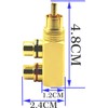 Gebildet 2pcs RCA Male to 2 RCA Female Right Angle