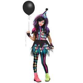 Fun World 115452M Big Girl's Med/Twisted Circus Children's Costume, Medium, Multicolor