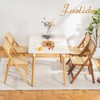 Furlide Rattan Folding Chairs, Modern Mid Century Dining Chairs Set