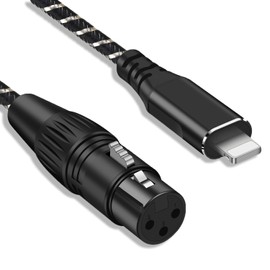 ESWN DNXB XLR to Lighting Microphone Cable 6.6FT,XLR Female to Phone Mic Link Converter,for Microphones or Recording Karaoke Sing,Compatible with Phone 14/13/12 pro max, i-Pad 9/8/7