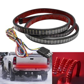 Saihisday 60 Inch Truck Tailgate Light Bar, 3-Row 432 LED Tailgate Strip Light Bar with Connector Wire, Red Brake Running White Reverse Amber Turn Signal Lamp for Trucks Pickups SUVs RVs Trailers