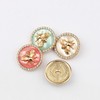 5 Pcs Metal Rhinestone Honey Bee Botton Round Shape Button
