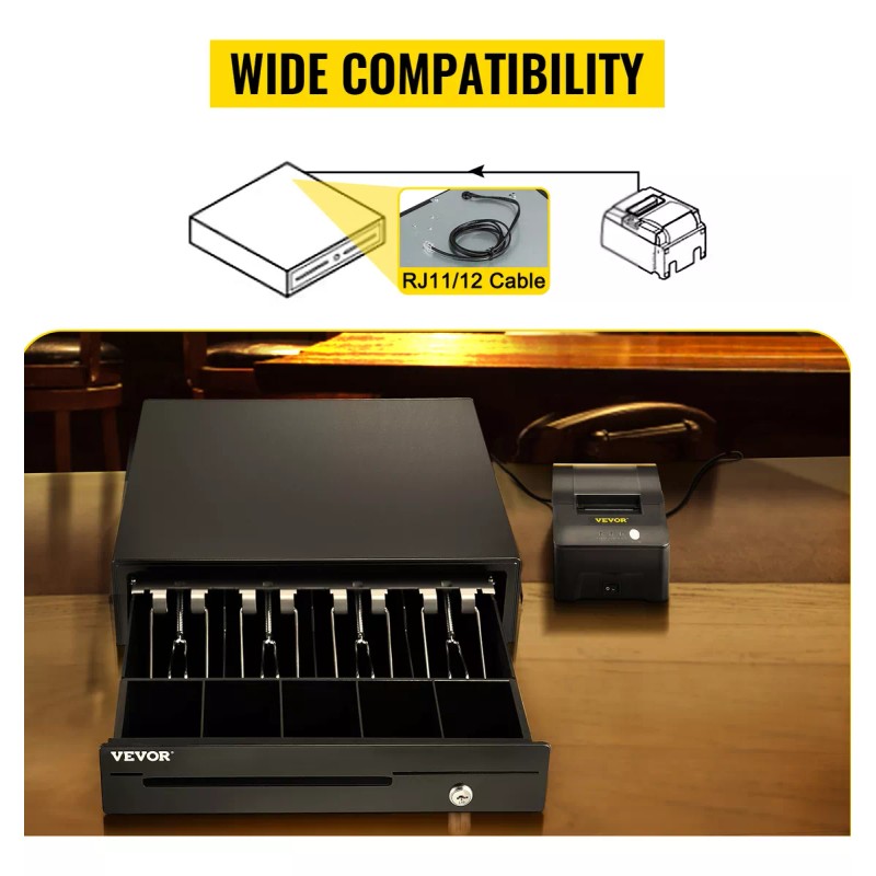 Vevor Punto De Venta /cajon De Efectivo Porta Monedas 13puLG