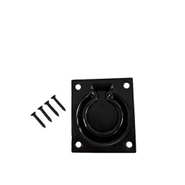 QCAA Heavy Duty Steel Flush Ring Pull, 3" x 3-1/2", Matte Black, 1 Pack, Made in Taiwan