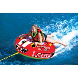WOW World of Watersports Ace Racing Boat Tube 1 Person Inflatable Towable Tube for Boating, 15-1120