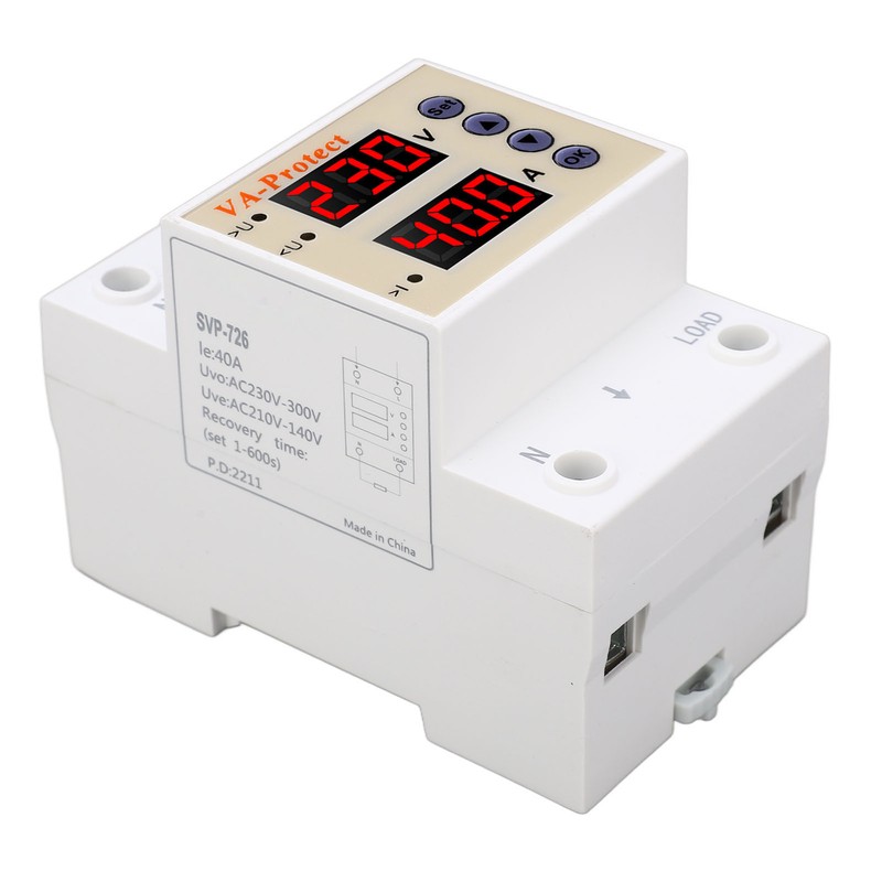 AC220V Over Under Voltage Protector Self Recovery Adjustable Home Leakage