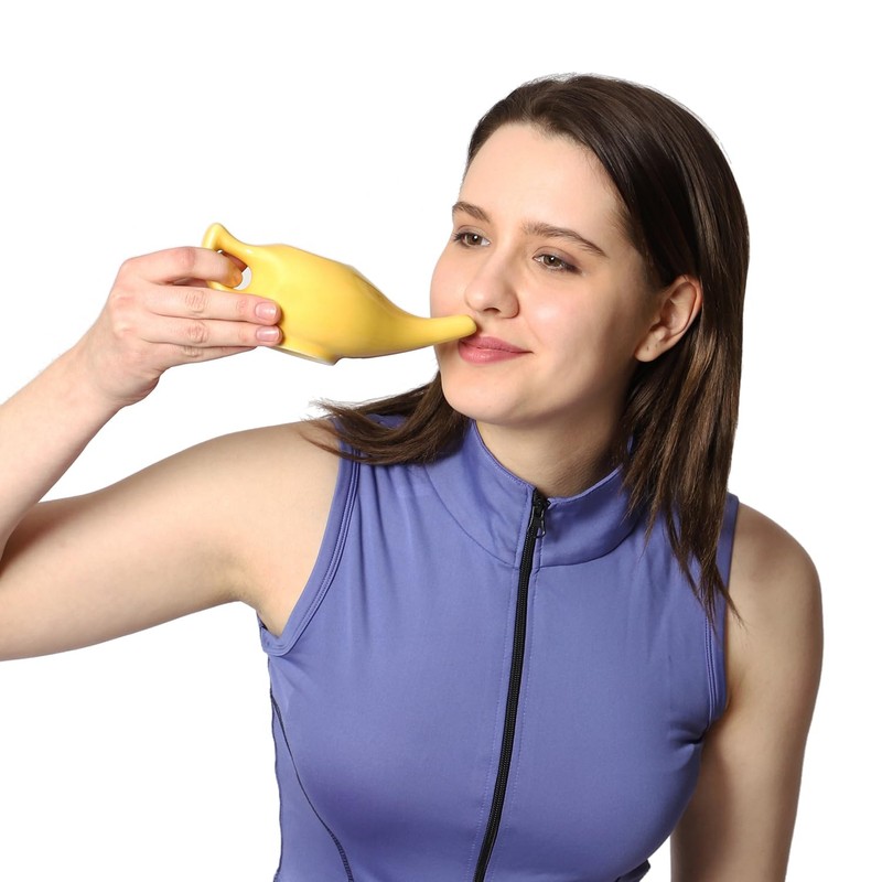 HealthGoosaAU - Ceramic Neti Pot for Nasal Cleansing with 5