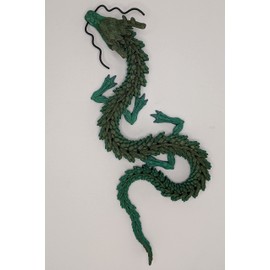 3D Printed Dragon - Customizable, Made to Order Articulated Fidget Mythical Dragon Toy, Gift (XL, Red with Gold Belly)