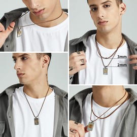 ChainsHouse Leather Cord Chain Necklace for Men Women