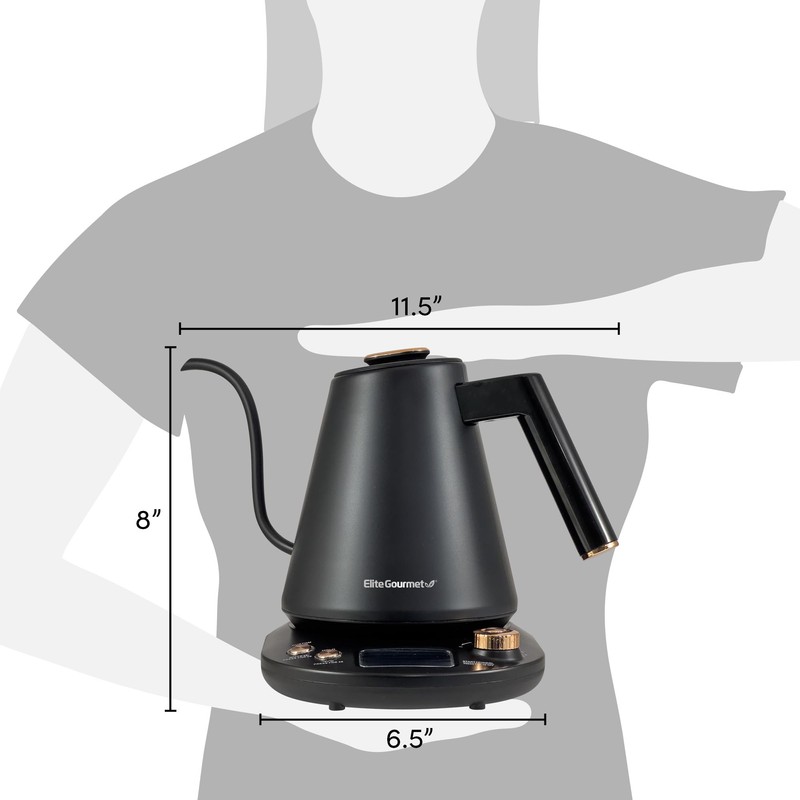 Elite Gourmet EKT3001 1L Digital Water Kettle, 304 Stainless Steel