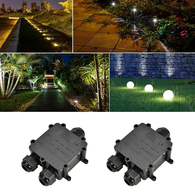 IP68 Waterproof Junction Box 3-Way Line M25 Outdoor Cable Connectors