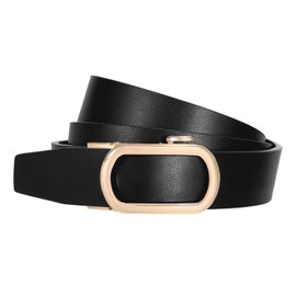 SUOSDEY Women Leather Ratchet Belt for Jeans Dresses Pants Black Brown Womens Belts with Gold Buckle