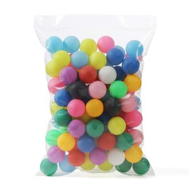 TAKASUE Ping Pong Balls for Recreational Table Tennis Balls with Storage Bag Plastic Balls, Solid, Colorful, 50 Pieces