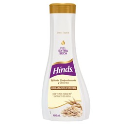 HINDS  Crema Corporal Hidratacin Extrema Avena, 400 ml  Enriquecida con Hinds Hidratine y extracto de Avena  Hidrata profundamente y suaviza la piel  