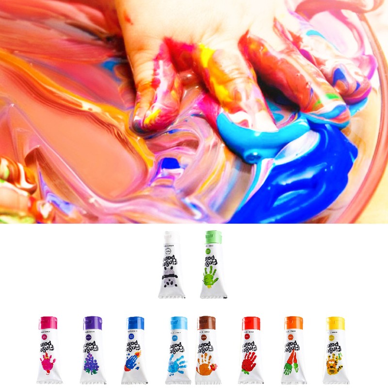 60ml Safe Finger Paints Bright Colors Washable Art Painting Supplies