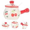 BIUDECO Portable Ceramic Salt Jar with Lid Versatile Condiment Container