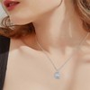 Qings April Birthstone Necklace - Crescent Moon Heart Crystal Necklaces