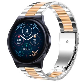 Compatible for Moto Smartwatch Band, Lamshaw 18mm, 20mm Quick Release Stainless Steel Metal Replacement Straps Compatible with Moto 40 , 70, 100, 360 3rd Gen 2020 Smartwatch (20mm size band,