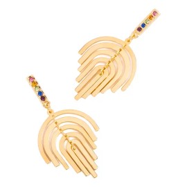 Arretes Nice Diseño Geométrico Baño De Oro 18 Kilates