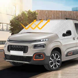 RASHION Windschutzscheiben Abdeckung Kompatibel mit Citroen Berlingo Peugeot Partner Opel Combo 2018-2025 - Externe Frontscheiben Sonnenschutz, Schnee Eisschutz Wrap Abdeckung