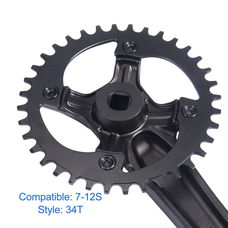 Bolany 34T Bike Single Crankset 104 BCD 7‑12 Speed Square