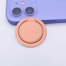 [2 Pack] Matte Finish Round Ultra-thin Cell Phone Ring Holder Stand,360 Degree Rotation and 180 Degree Adjustable Finger Ring Kickstand with Frosted Metal Phone Grip (Pink)