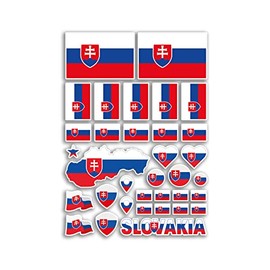A4 Sticker Sheet Slovakia Flags Vinyl Stickers - Slovakian Country Europe World National Flag Vacation Travel Holiday Car Aesthetic #80041