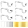 ZOCONE 6 Pcs White Curtain Pole Brackets, Adjustable Curtain Brackets