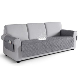 VANSOFY Couch Cover, Waterproof Sofa Covers Washable Slipcover Furniture Protector Couch Seat Covers Non-Slip Couch Cover for Dogs, Pets(Sofa Plus, Light Gray)