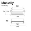 Musiclily Pro HH-DJRC Ceramic Rail Blade Humbucker Neck Bridge Pickups