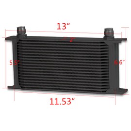 AN10-10AN 19 Row Engine Oil Cooler (Black, 19 Row English-style B)