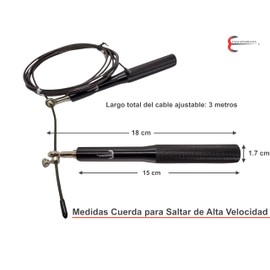 Adjustable Aluminium Handles Speed Jump Rope (Negro)
