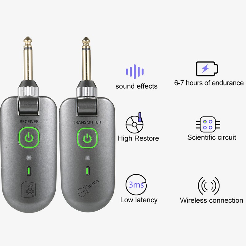 double W3 Portable UHF Wireless Guitar Transmitter and Receiver Set