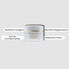 Mineralium - Straffende Nachtcreme mit hydrolysiertem Kollagen und Ceramiden - Anti-Aging, Glättend und Feuchtigkeitsspendend - Sheabutter, Squalan, Mineralien aus dem Toten Meer - 50ml