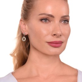 ETERNAL JADE Green Jade Earrings – Rhodium-Plated Sterling Silver, Genuine Green Jade Jewelry, Hypoallergenic, Elegant Gift Box Included