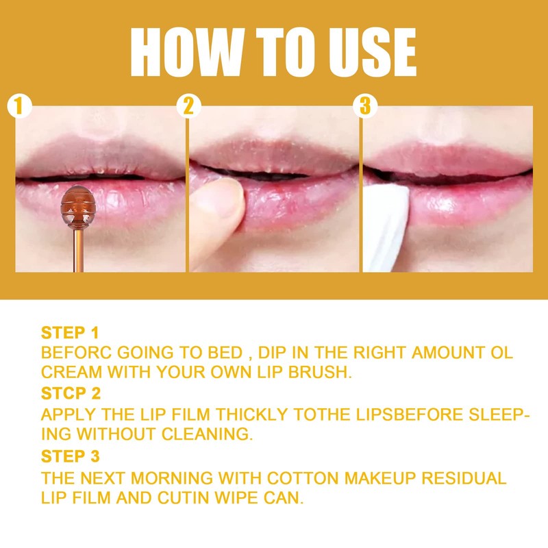 2 Pcs Lip Balm Honey Pot,Honey Propolis Lip Mask Hydrating