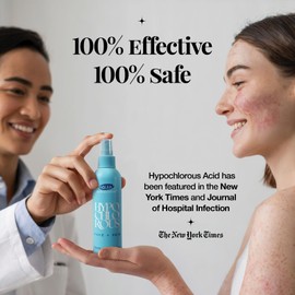 Hypochlorous Acid Spray for Face and Skin; Facial Cleanser | 8oz Face Mist Hypochlorous Acid Spray for Skin, Acne, Rash, Eczema, Wound | Antimicrobial Facial Cleanser Acne Sprays; Smart Skincare