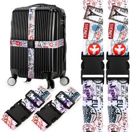 Adjustable Travel Luggage Strap Suitcase Belt Travel Bag Accessories 1.96 in W x 6.4 ft L (Color 4)