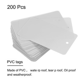Sourcing Map Blank Waterproof PVC Shipping Tags, Product Identification Tags, Grey, Pack of 200, 1.97x3.54 Inch